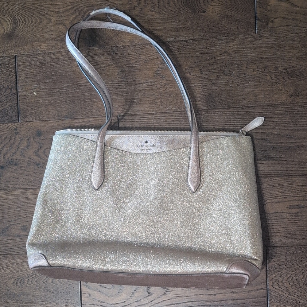 Kate Spade Gold Metallic Tote Bag